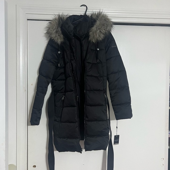Laundry by Shelli Segal long puffer belted coat - Picture 1 of 15